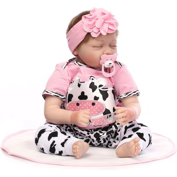 🆕22 inches Cotton body With vinyl limbs Lifelike Realistic Baby Doll Girl - Picture 2 of 5